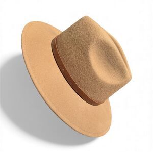 Anthropologie Camel Wool Fedora Hat Classic Chic One Size Festival